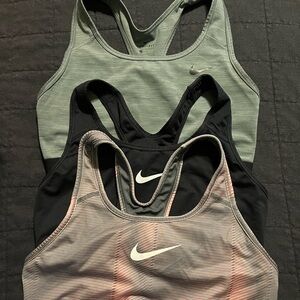 Nike Women's Sports Bra Trio - Olive, Black, Pink